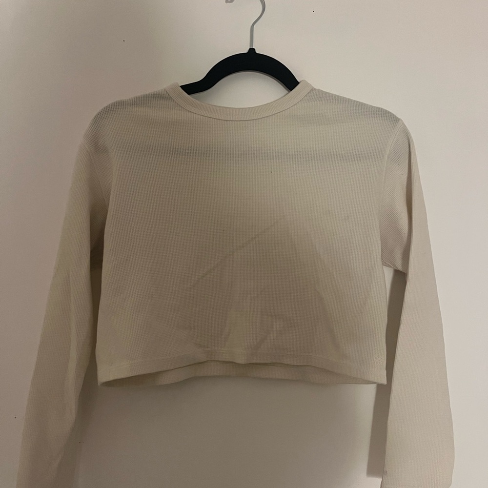 Sunday Best Waffle Knit Cropped Long Sleeve